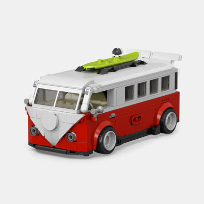 PowerBuild Classic Surf Camper - 1:32 Brick Camping Bus | Vintage Surf Van Model