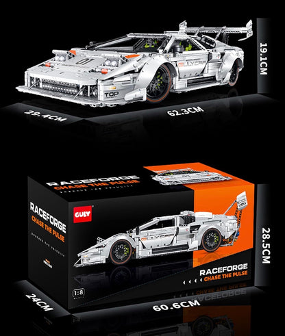 GULY 10649 Lamborghini Countach LP5000 – Technic Klemmbaustein-Supercar im Maßstab 1:8