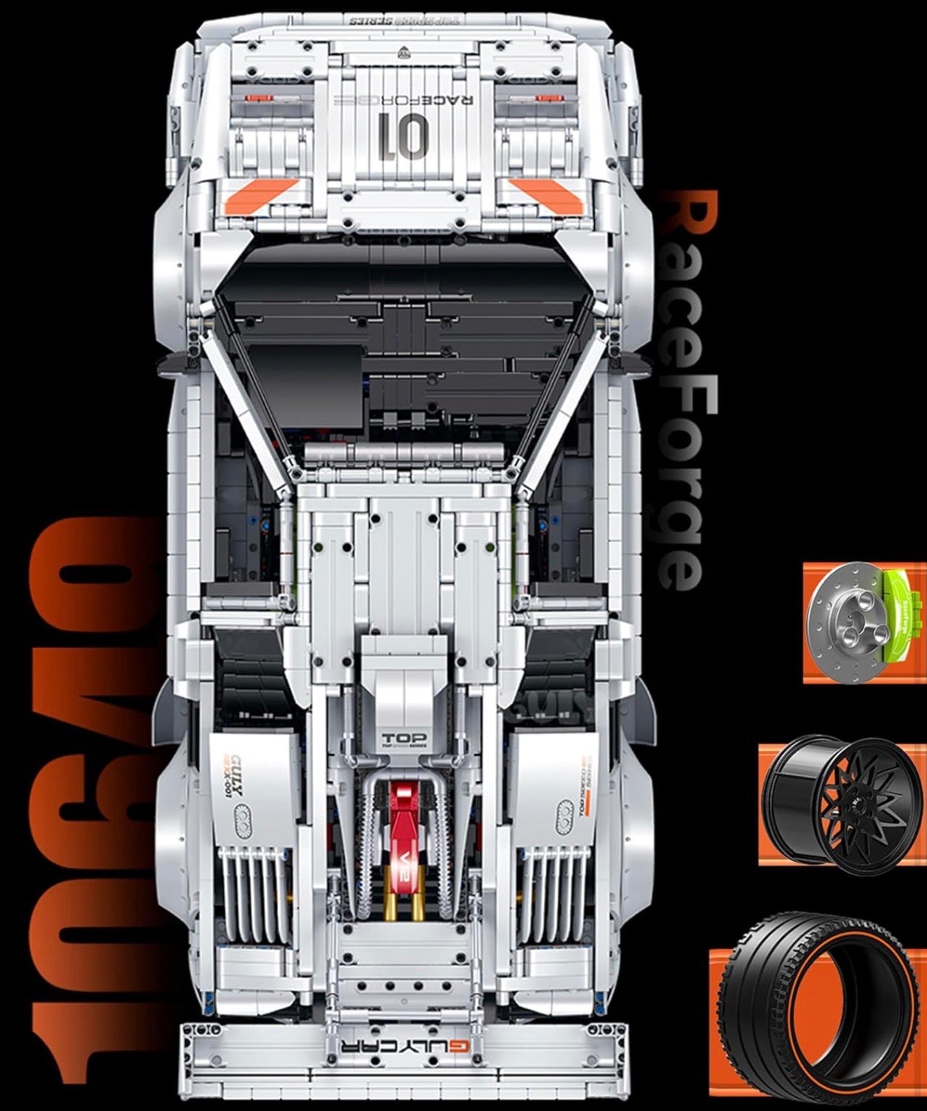 GULY 10649 Lamborghini Countach LP5000 – Technic Klemmbaustein-Supercar im Maßstab 1:8
