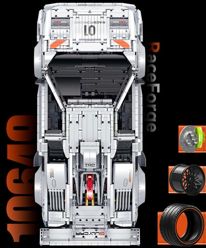 GULY 10649 Lamborghini Countach LP5000 – Technic Klemmbaustein-Supercar im Maßstab 1:8