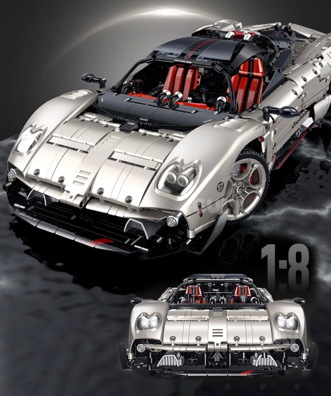 GULY 10657 Pagani Utopia 1:8 – Großes Supersportwagen Klemmbaustein-Modell mit 3.314 Teilen