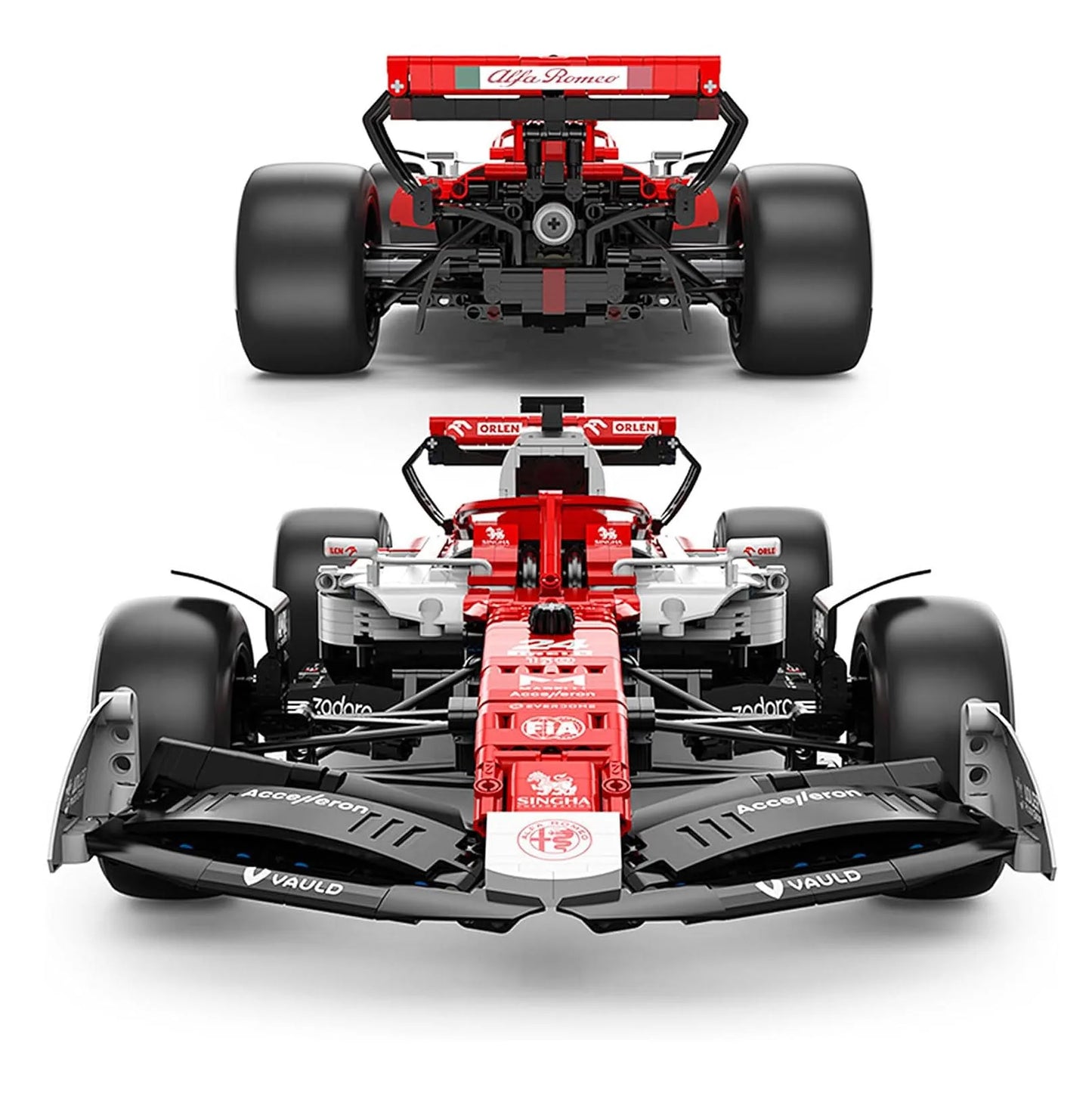 Rastar 94410 Alfa Romeo F1 C42 1:8 – Formel-1 Klemmbaustein-Modell mit 2.306 Teilen