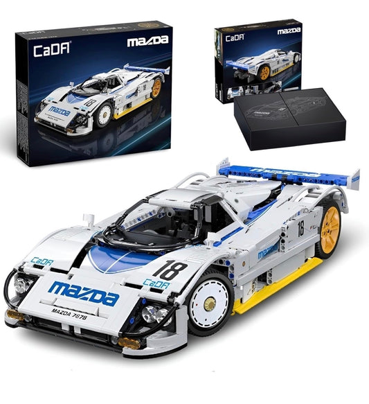 CaDA C63007W Mazda 787B 1:10 – Rennwagen Klemmbaustein-Modell mit 1.797 Teilen