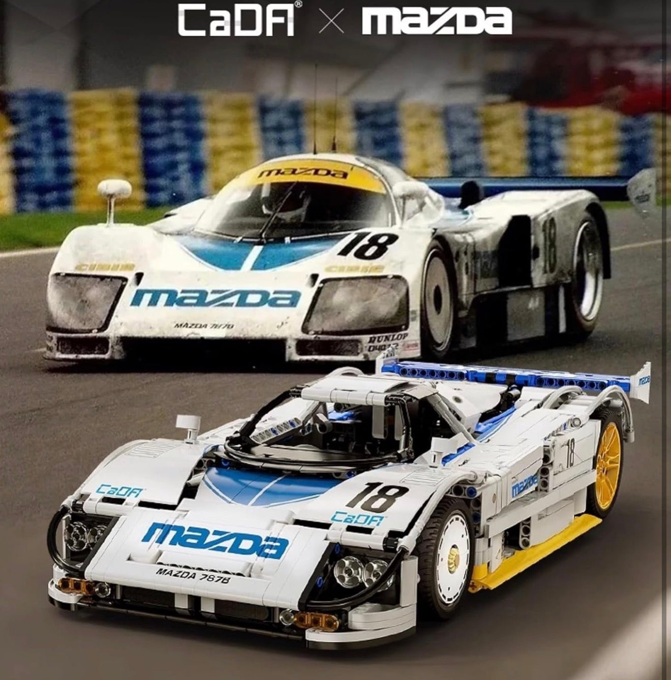 CaDA C63007W Mazda 787B 1:10 – Rennwagen Klemmbaustein-Modell mit 1.797 Teilen
