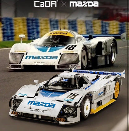 CaDA C63007W Mazda 787B 1:10 – Rennwagen Klemmbaustein-Modell mit 1.797 Teilen