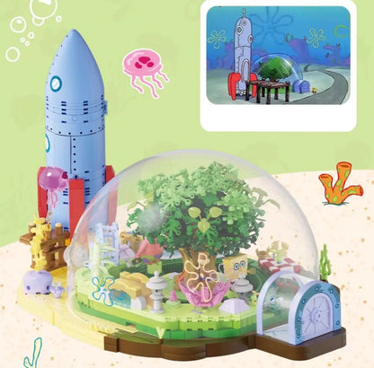 Area-X AB0088 Sandy’s Treedome – SpongeBob Klemmbaustein-Modell mit Mini-Figuren