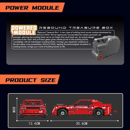 Mould King 15080S Challenger 1:16 – Amerikanisches Muscle Car Klemmbaustein-Modell mit 763 Teilen