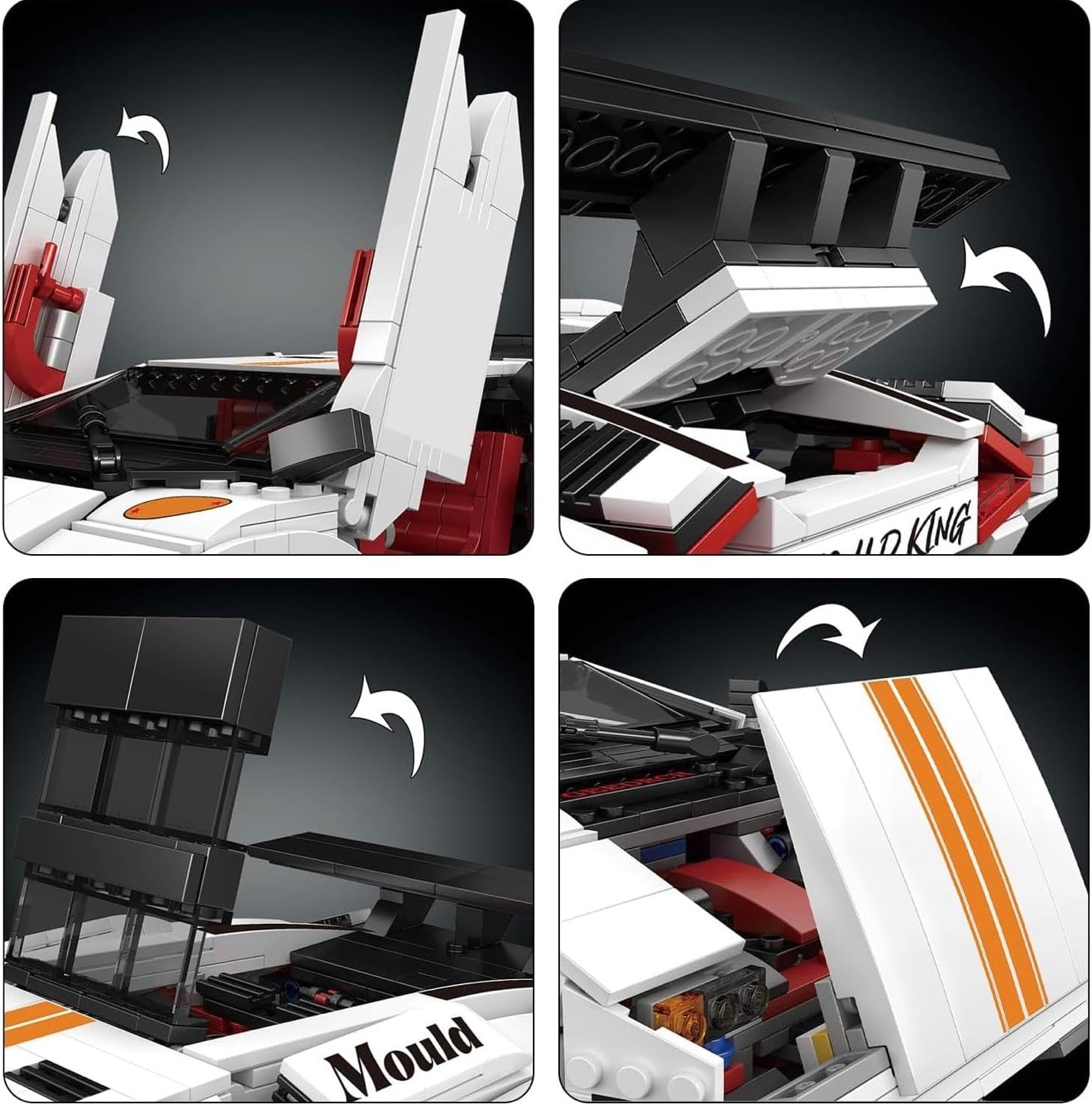 Mould King 10045 Lambo-Coutach 1:8 – Supersportwagen Klemmbaustein-Modell mit 1.349 Teilen