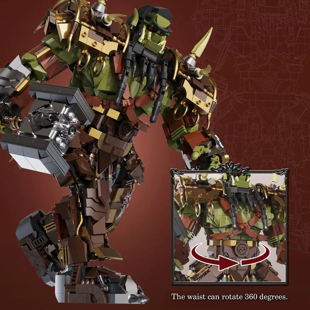 DK-2021 Orc Sarr – Großes Fantasy-Klemmbaustein-Display mit Orc-Krieger-Design