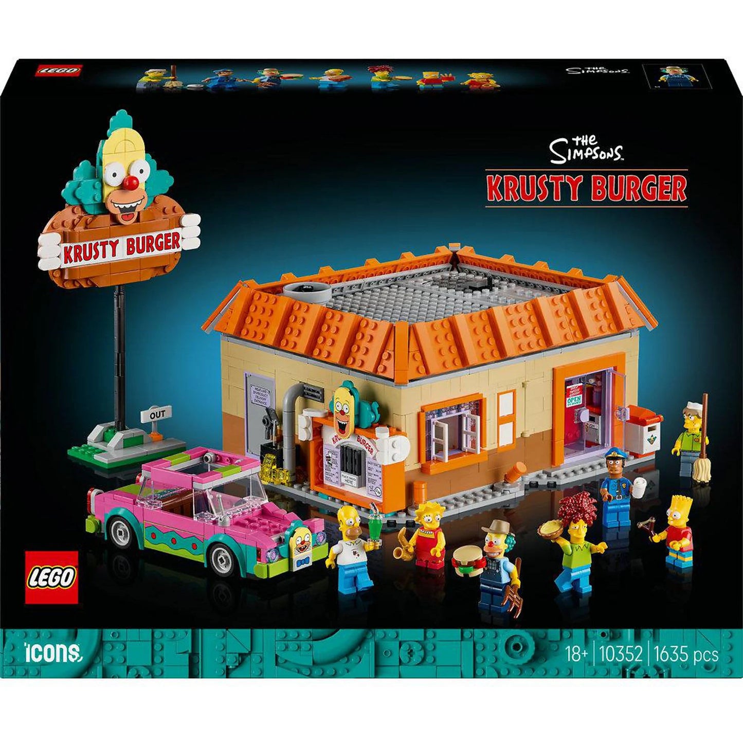 LEGO Icons The Simpsons™ Krusty Burger 10352 – Sammler-Set | 1635 Teile | 18+