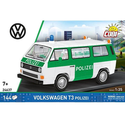COBI 24637 Volkswagen T3 Polizei | Polizeibus Klemmbaustein-Modell 1:35 – kompatibel mit anderen Klemmbausteinen