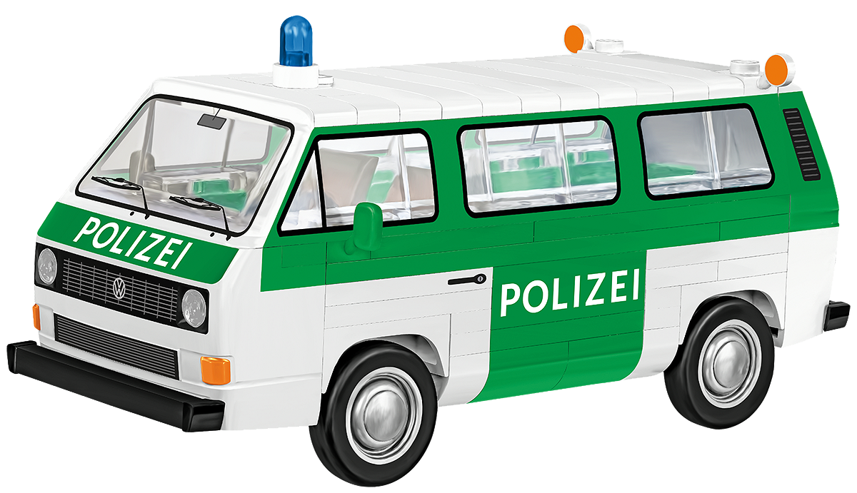 COBI 24637 Volkswagen T3 Polizei | Polizeibus Klemmbaustein-Modell 1:35 – kompatibel mit anderen Klemmbausteinen