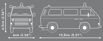 COBI 24637 Volkswagen T3 Polizei | Polizeibus Klemmbaustein-Modell 1:35 – kompatibel mit anderen Klemmbausteinen