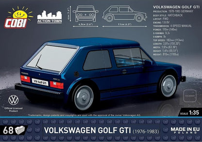 COBI 24615 Volkswagen Golf GTI 1976–1983 | Klemmbaustein-Modell 1:24 – Klassiker Modellauto mit 410 Teilen