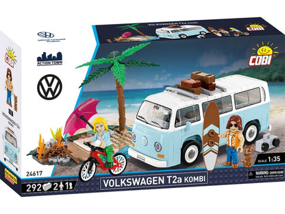 COBI 24617 Volkswagen T2a Kombi | Klassiker Klemmbaustein-Modell 1:35 – Retro Transporter-Bausatz mit Figuren