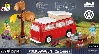 COBI 24616 Volkswagen T2a Camper | Klemmbaustein-Modell 1:35 – Wohnmobil-Bausatz mit Figuren & Zubehör