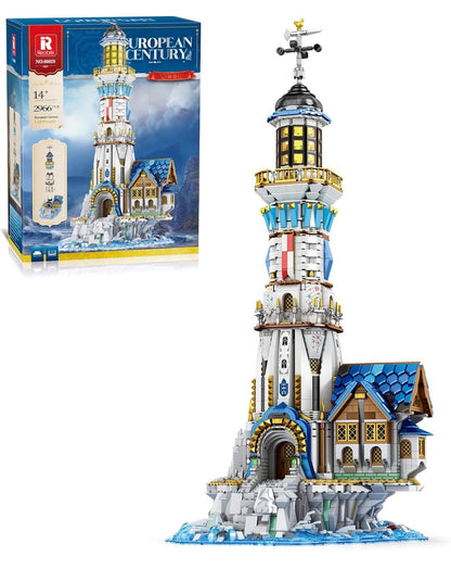 Reobrix 66028 European Century Lighthouse – 3.228 Teile Architektur-Klemmbaustein-Set