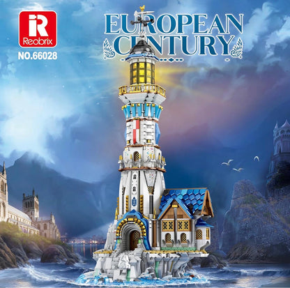 Reobrix 66028 European Century Lighthouse – 3.228 Teile Architektur-Klemmbaustein-Set