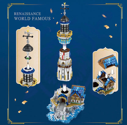 Reobrix 66028 European Century Lighthouse – 3.228 Teile Architektur-Klemmbaustein-Set