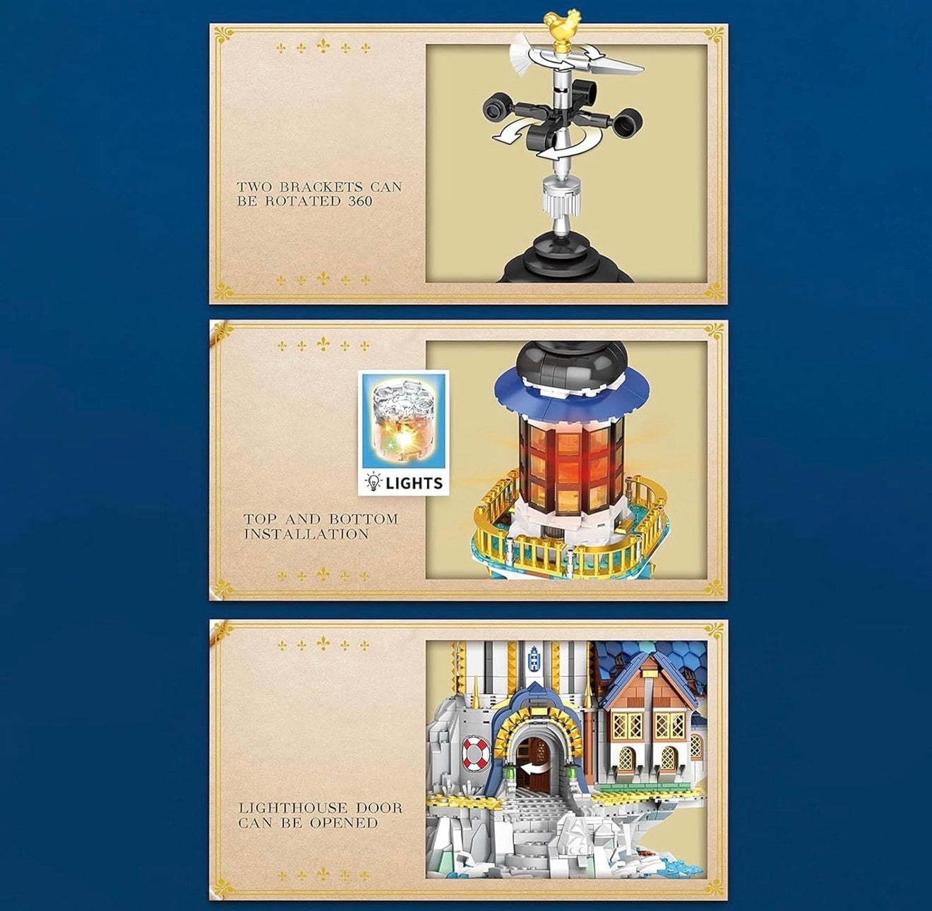 Reobrix 66028 European Century Lighthouse – 3.228 Teile Architektur-Klemmbaustein-Set