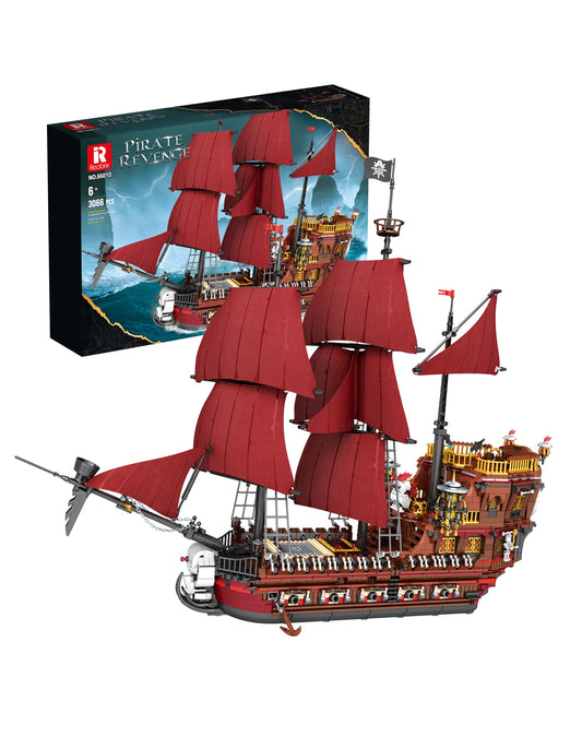 Reobrix 66010 Pirate Revenge – Piratenschiff Klemmbaustein-Set mit 3.066 Teilen