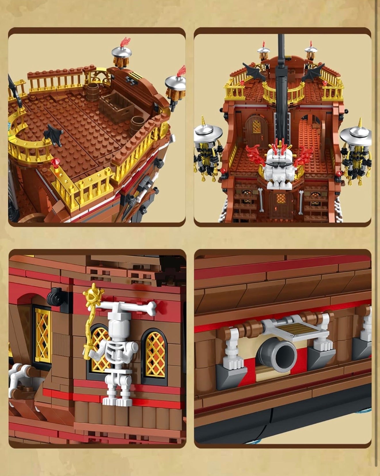 Reobrix 66010 Pirate Revenge – Piratenschiff Klemmbaustein-Set mit 3.066 Teilen