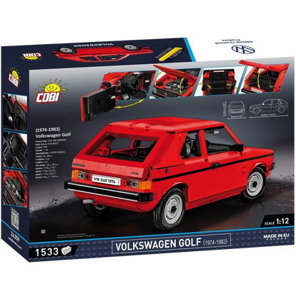COBI 24359 Volkswagen Golf 1974-1983 – 1533 Teile Klemmbaustein Oldtimer Auto 1:12 Modell