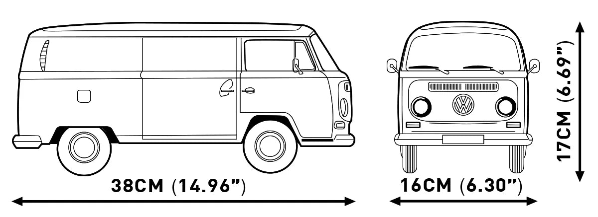 COBI 24361 Volkswagen T2 Camper Van – 2207 Teile Klemmbaustein VW Bulli Wohnmobil 1:12
