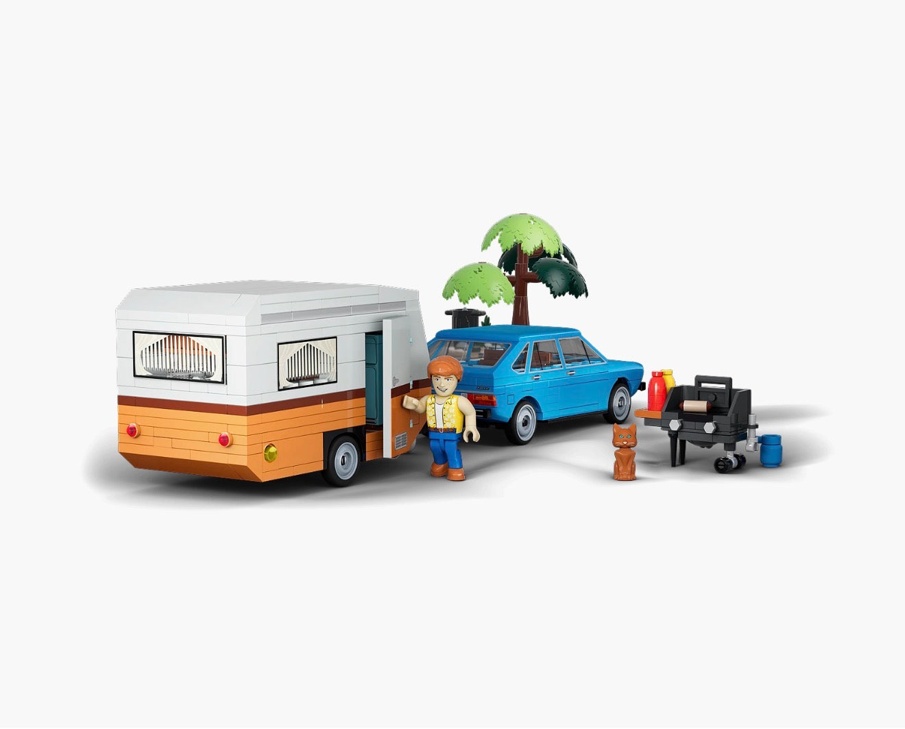 COBI 24643 Volkswagen Passat B1 Caravan – 361 Teile Klemmbaustein Auto mit Wohnwagen 1:35