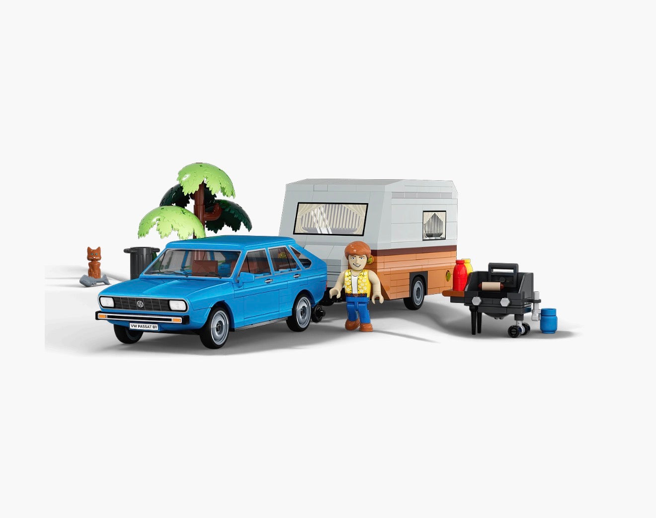 COBI 24643 Volkswagen Passat B1 Caravan – 361 Teile Klemmbaustein Auto mit Wohnwagen 1:35