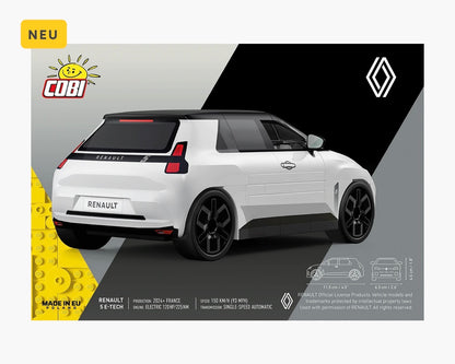 COBI 24675 Renault 5 E-Tech Weiß – 78 Teile Klemmbaustein Elektroauto Modell 1:35