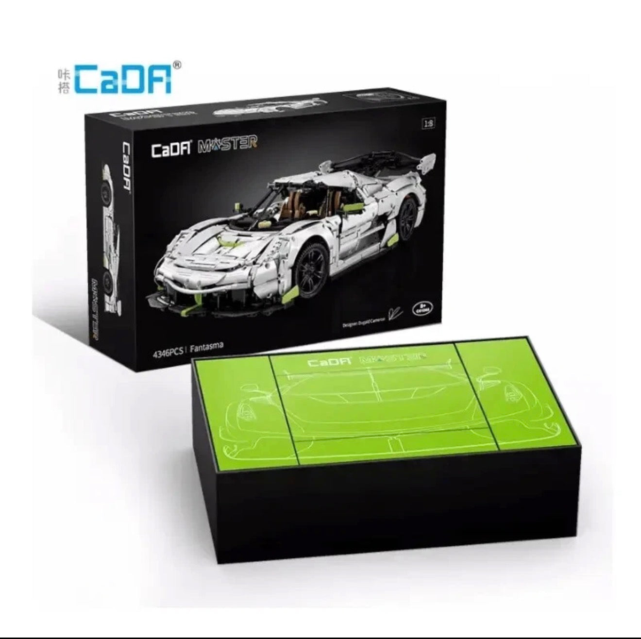 CaDA C61048W Fantasma Super Sports Car – 4346 Teile Technik Klemmbaustein