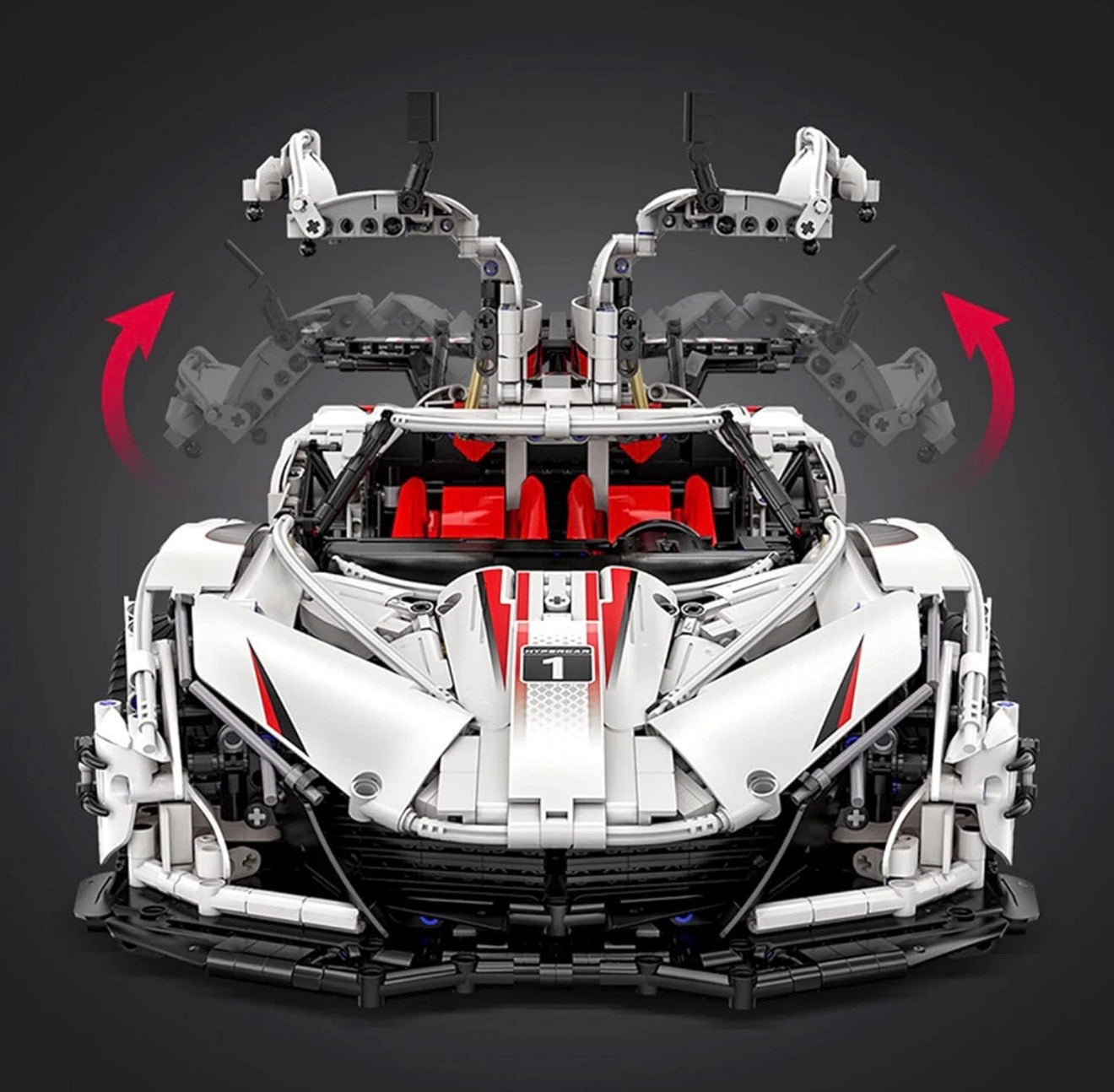 CaDA C61053W V12 Hypercar 1:8 – 3888 Teile Technik Klemmbaustein