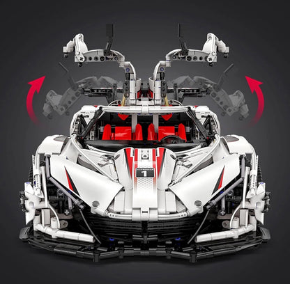 CaDA C61053W V12 Hypercar 1:8 – 3888 Teile Technik Klemmbaustein