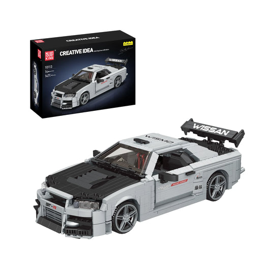 Mould King 10113 Skyline GTR R34 Klemmbausteine 1:12 – Auto Modell Set 1471 Teile