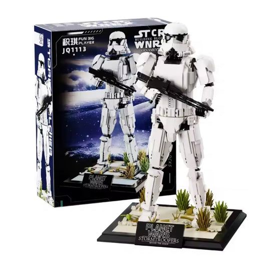 JQ1113 Stormtrooper Klemmbausteine Figur 43 cm – Star Wars Style Modell Set Display