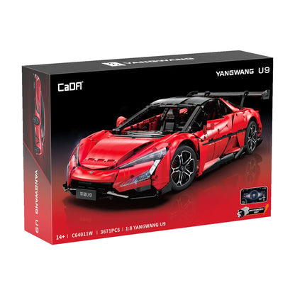 CaDA YangWang U9 Supercar 1:8 C64011W – 3671 Teile Hypercar mit 8-Gang-Getriebe, Federung & “Dancing Car” Funktion
