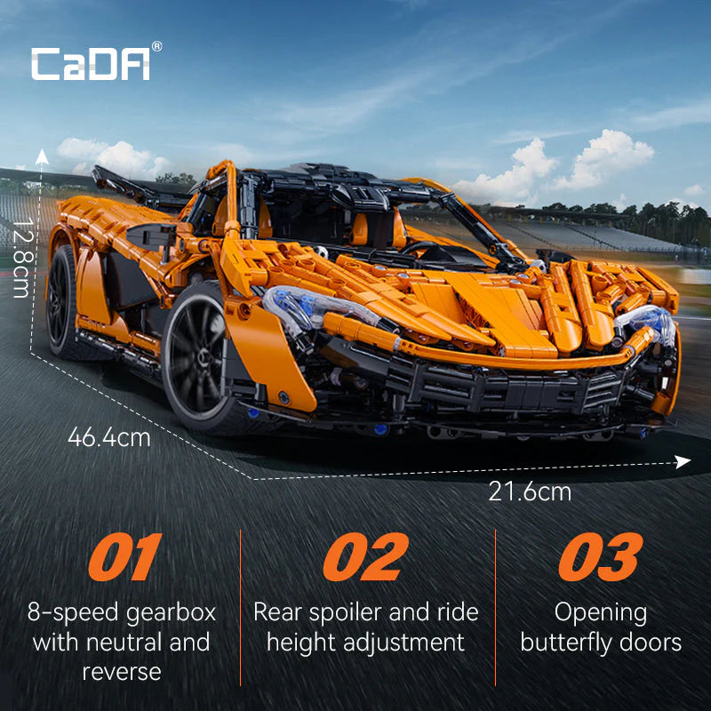 CaDA Assassin XR C61513W 1:10 Supercar – 3617 Teile Hypercar mit 8-Gang-Getriebe, V8 Motor & Schmetterlingstüren