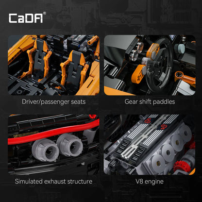 CaDA Assassin XR C61513W 1:10 Supercar – 3617 Teile Hypercar mit 8-Gang-Getriebe, V8 Motor & Schmetterlingstüren