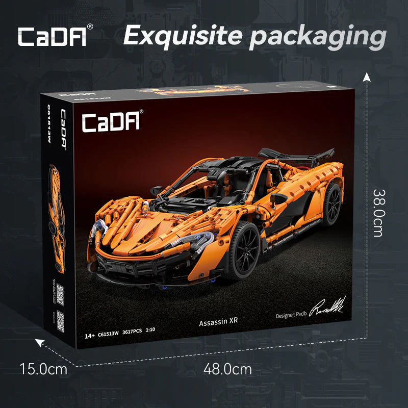 CaDA Assassin XR C61513W 1:10 Supercar – 3617 Teile Hypercar mit 8-Gang-Getriebe, V8 Motor & Schmetterlingstüren