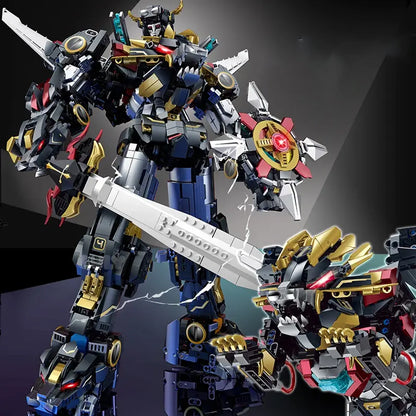 GULY 80507 Beast King GoLion MEGAZORD – 3935 Teile Transforming Mecha Roboter & Löwe mit Schwert & LED
