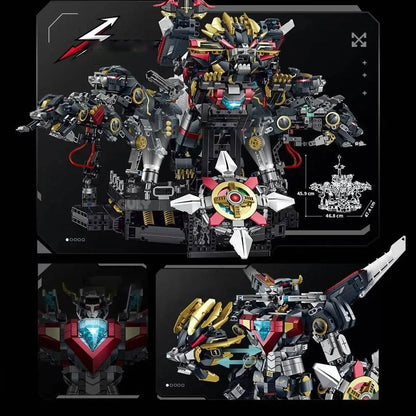 GULY 80507 Beast King GoLion MEGAZORD – 3935 Teile Transforming Mecha Roboter & Löwe mit Schwert & LED