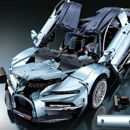 GULY 10648 Bugatti Tourbillon 1:8 Supercar – 3719 Teile Technic Hypercar mit V16 Motor, Getriebe & LED