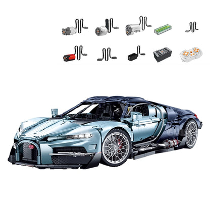 GULY 10648 Bugatti Tourbillon 1:8 Supercar – 3719 Teile Technic Hypercar mit V16 Motor, Getriebe & LED