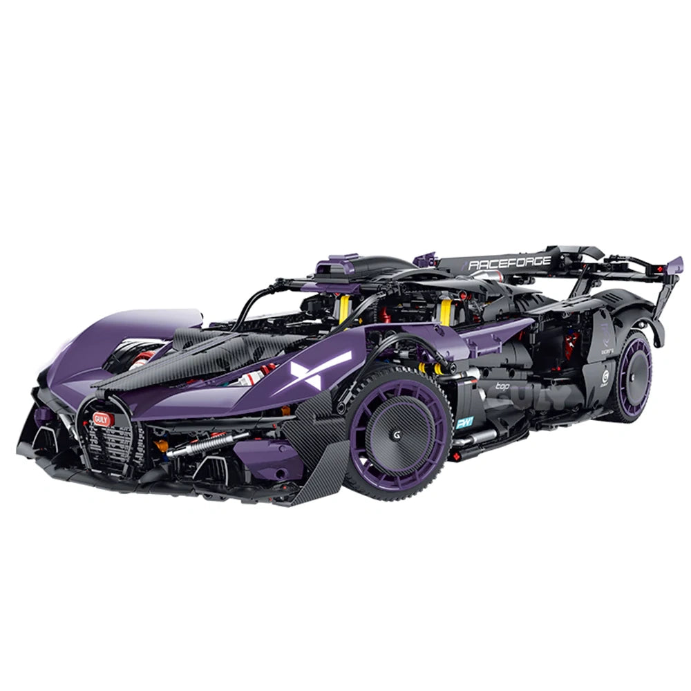 GULY 10643 Bugatti Bolide 1:8 Supercar – 3300+ Teile Technic Hypercar mit W16 Motor, Federung & RC-Option
