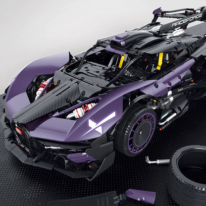 GULY 10643 Bugatti Bolide 1:8 Supercar – 3300+ Teile Technic Hypercar mit W16 Motor, Federung & RC-Option