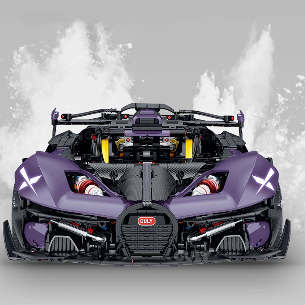 GULY 10643 Bugatti Bolide 1:8 Supercar – 3300+ Teile Technic Hypercar mit W16 Motor, Federung & RC-Option