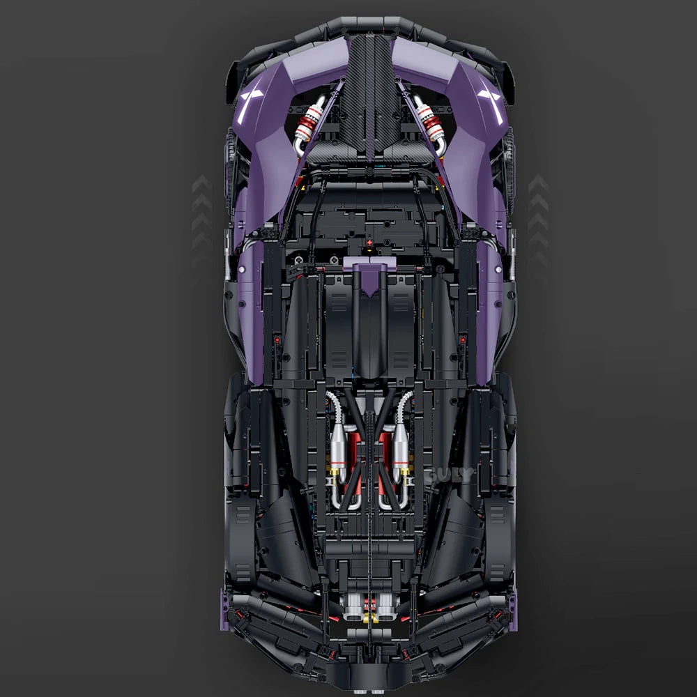 GULY 10643 Bugatti Bolide 1:8 Supercar – 3300+ Teile Technic Hypercar mit W16 Motor, Federung & RC-Option