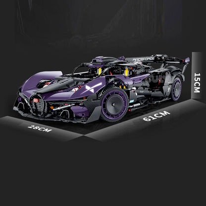 GULY 10643 Bugatti Bolide 1:8 Supercar – 3300+ Teile Technic Hypercar mit W16 Motor, Federung & RC-Option