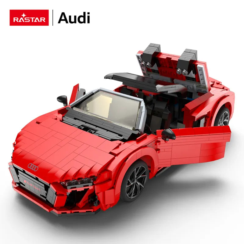Audi R8 Spyder Klemmbaustein Set 1:14 – RASTAR 93800 Sportwagen Modell mit 1440 Teilen